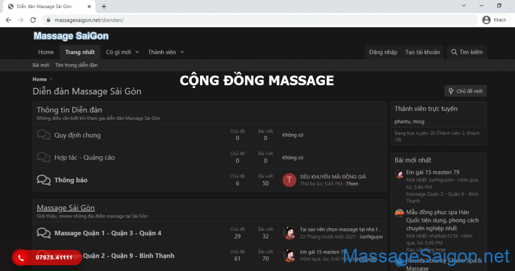 Cộng đồng massage trên Massage saigon